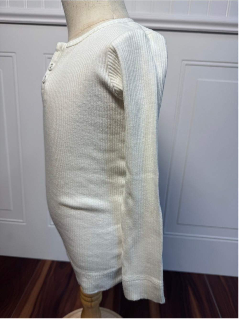 Girls Jamie Kay Long Sleeve Ribbed Henley Top White Size 4T